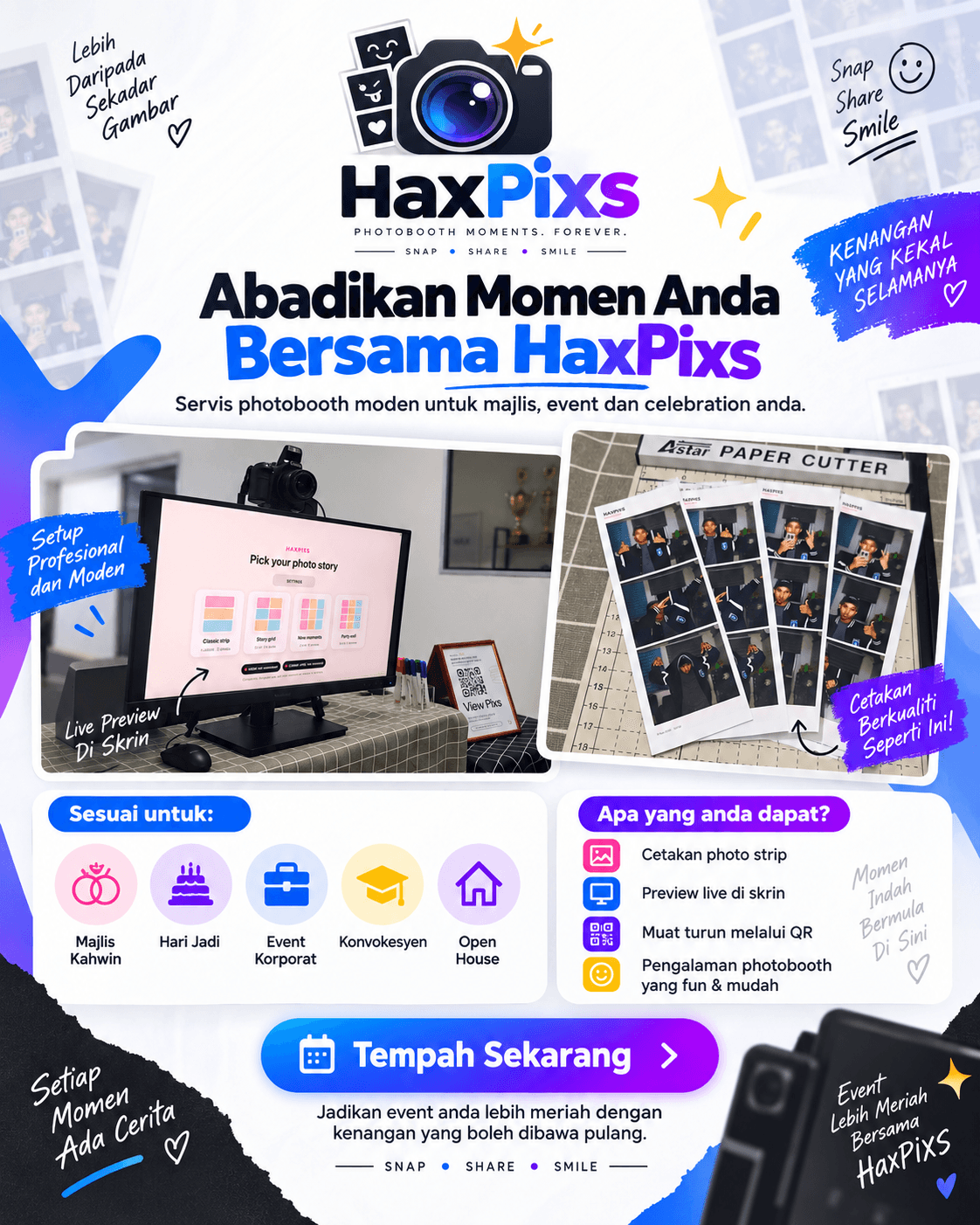 HaxPixs Abadikan Momen Anda photobooth poster